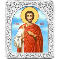Святой Савел. Маленькая икона в серебряной раме.