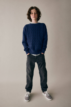 H&M Джинсы свободного кроя с зауженным кроем, угольный