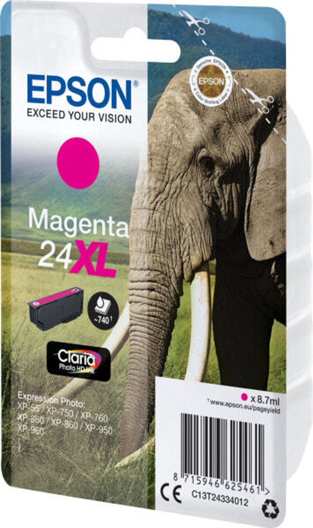 Картридж струйный Подлинный Пурпурный Epson Elephant C13T24334022 1 шт