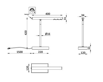Настольная лампа 6W 4000K 4321-1T серый Celler Favourite