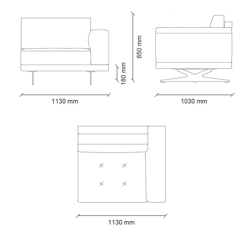 Одноместный модуль левый ENZA HOME BOLD EH71203