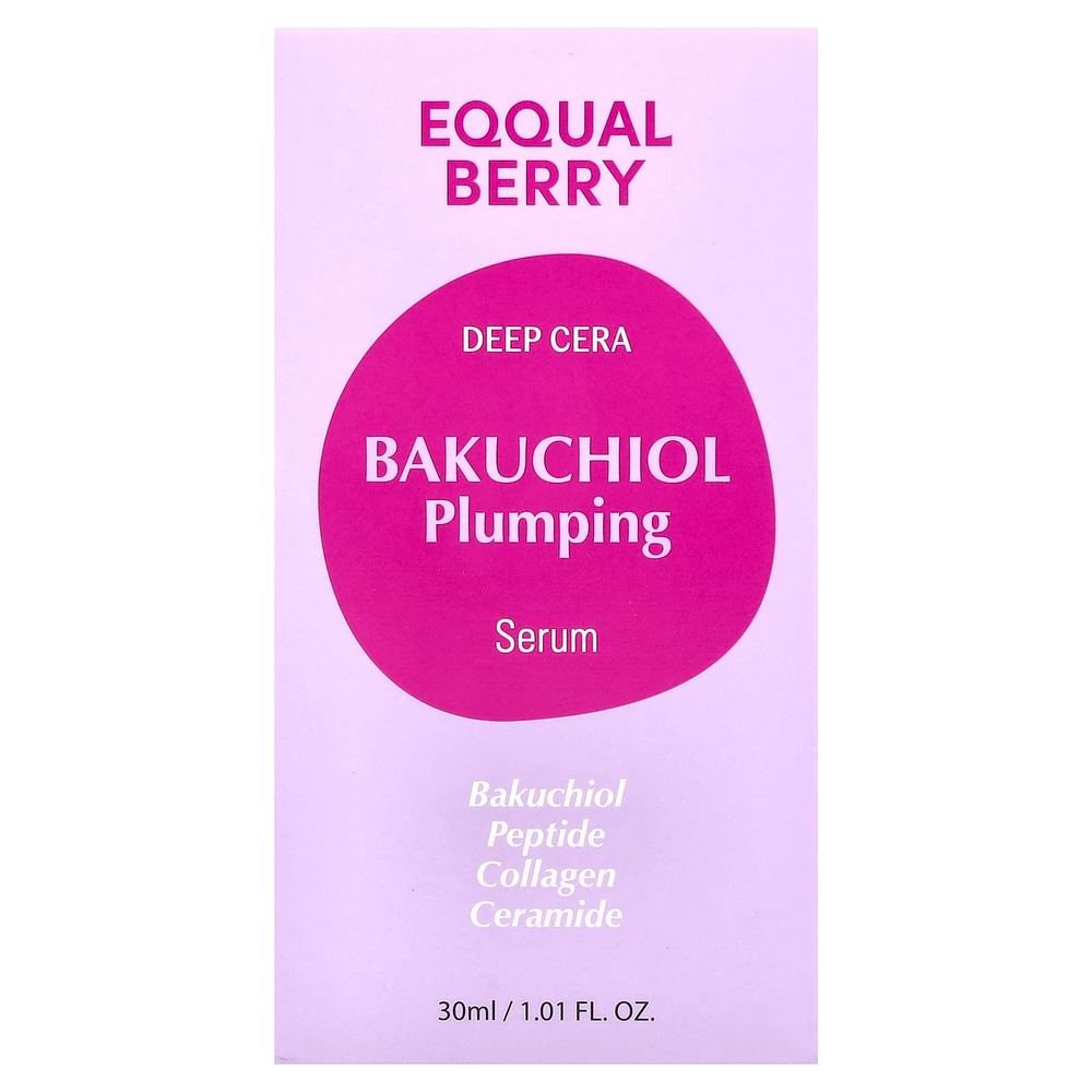 EQQUALBERRY, Deep Cera бакучиол, сыворотка для объема, 30 мл (1,01 жидк. унции)