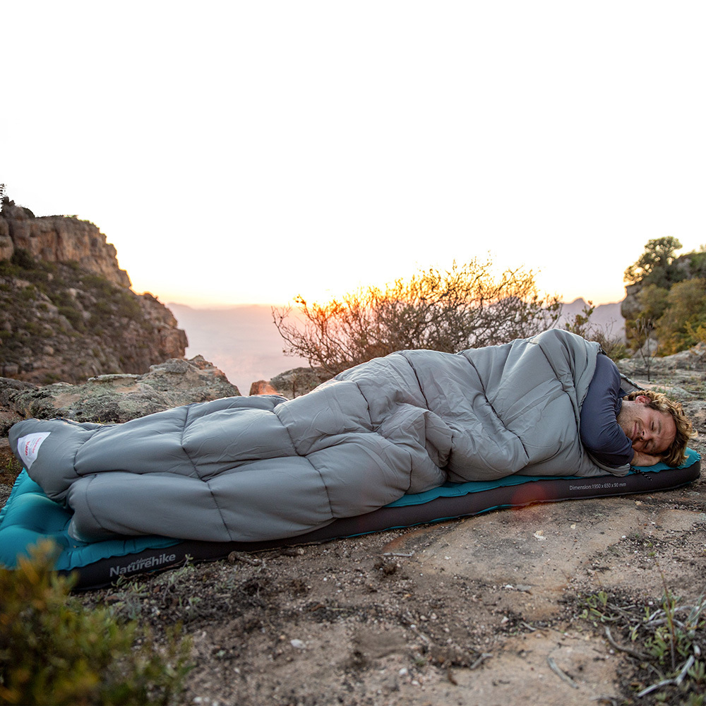 Спальный мешок Naturehike NH20MSD02 M300 ультралёгкий хлопковый с капюшоном весна осень, артикул NH20MSD02, цвет Зеленый