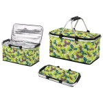 Термосумка складная с алюминиевым каркасом CB-7046-2 с принтом зелень