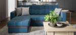 Угловой диван Атланта НПБ Рогожка Мальмо синий