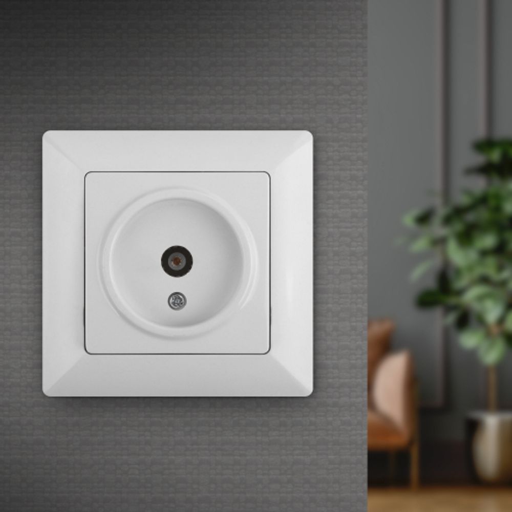 Розетка Intro Solo 4-301-01 TV одиночная, СУ, белый