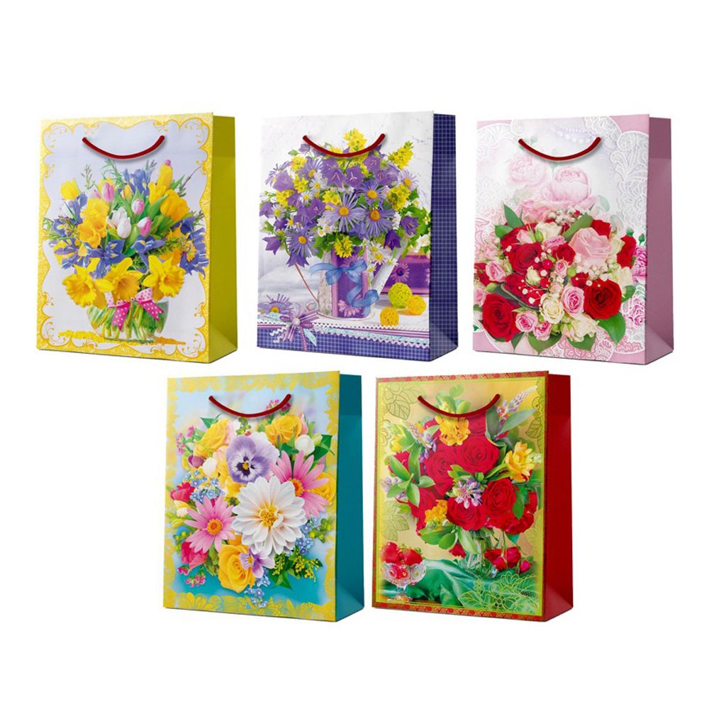Подарочный пакет Basir, серия &quot;Цветы&quot;, 8*10*4 см, ассорти