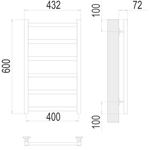 Полотенцесушитель TERMINUS Эконом Аврора П6 400х600 NEW, шт
