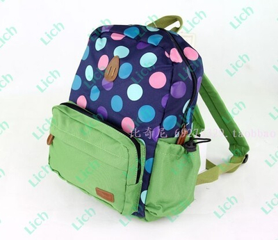 Рюкзак с принтом кругов и однотонными накладными карманами