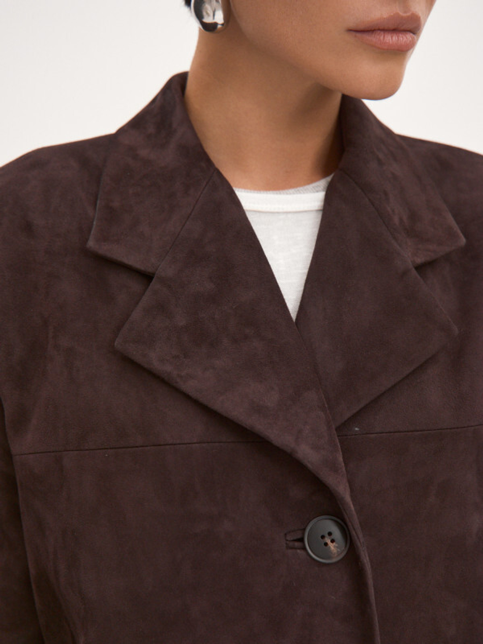 Жакет оверсайз из натуральной кожи