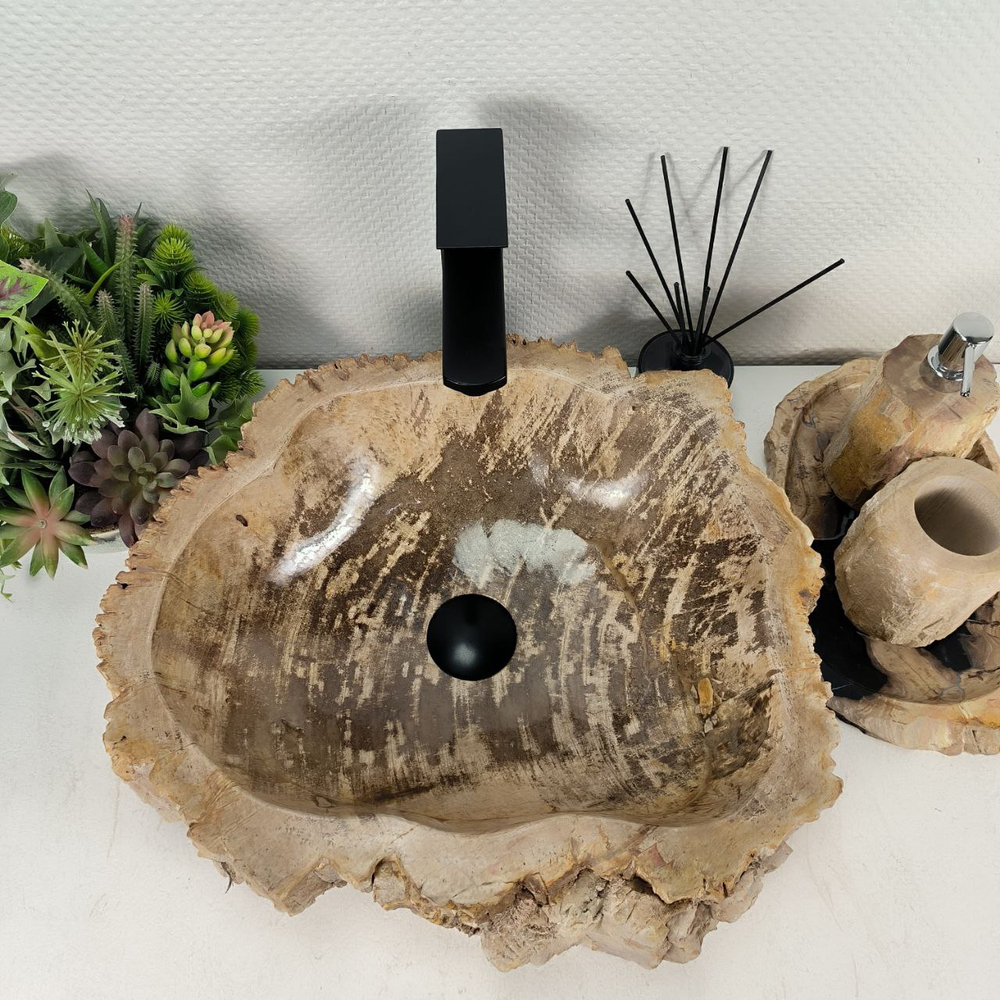 Раковина из окаменелого дерева OD-64564 46*42*16 0176