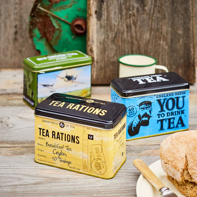 New English Teas Набор чая в пакетиках War Time Memories Classic Tea Tin Set, 3шт