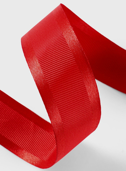 Лента декоративная, репсовая/атласная, 25 мм, 9.1 ± 0.5 м, красная №26