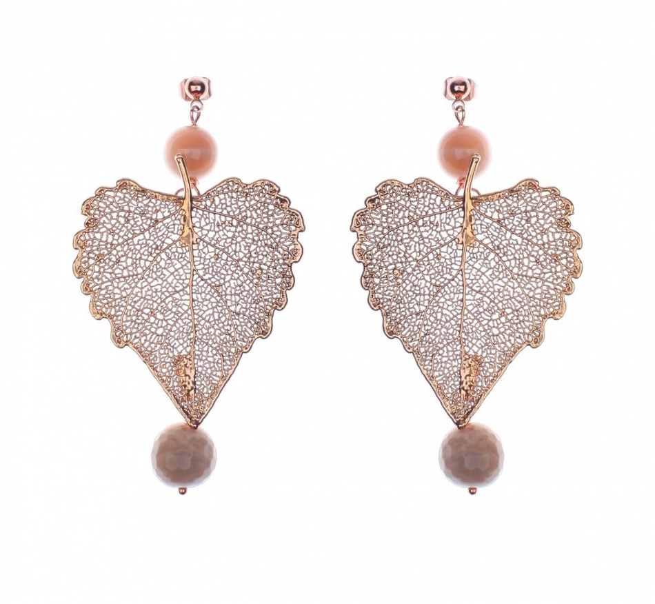 Серьги листья Ester Bijoux cottonwood F652C-R/34 BR