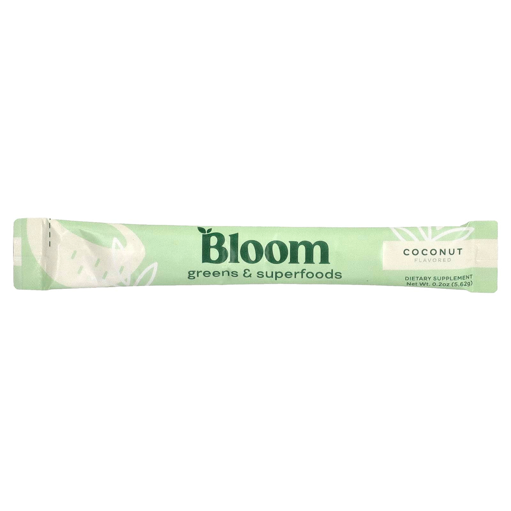 Bloom, Greens & Superfoods, кокос, 5 пакетиков в стиках по 5,44 г (0,19 унции)