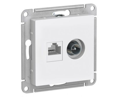 Розетка двойная RG45+TV Белый AtlasDesign Schneider Electric