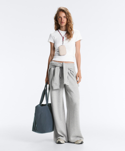 Oysho Футболка Rib Fit из смесового хлопка, белый