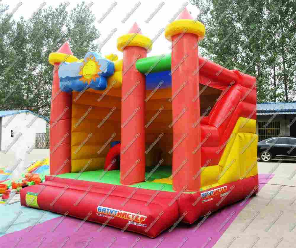 Надувной батут "Солнечный домик", 4*4*4 м