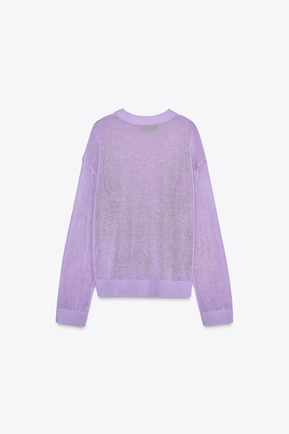 ZARA ОДНОТОННЫЙ СВИТЕР ПРЯМОГО КРОЯ, СИРЕНЕВЫЙ