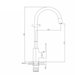 Смеситель для кухни 35k MIXLINE ML23-097 "Round Black" гибкий излив боковая ручка ЧЕРНЫЙ