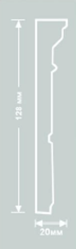Планка багетная деревянная Сицилия арт. 342, цвет антик 2 (ширина 12,8 см)
