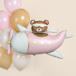 Фигура Мишка в розовом самолете, Сатин 43'' Fl