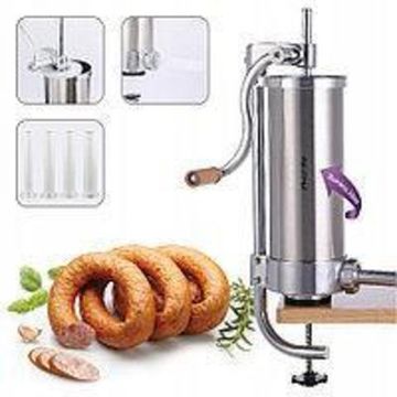 Шприц для колбас 3 кг. Kamille KM-6509 из нержавеющей стали с силиконовыми насадками