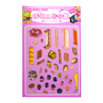 Наклейки для творчества - антистресс, 135*195 мм, "Десерты", MINI, 3D стикеры, 4 локации, 8 листов с наклейками, 10 шт/уп, пакет с европодвесом
