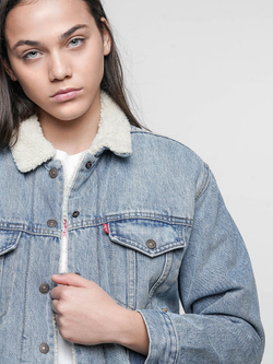 Куртка джинсовая утепленная женская LEVI'S EX-BF SHERPA TRUCKER