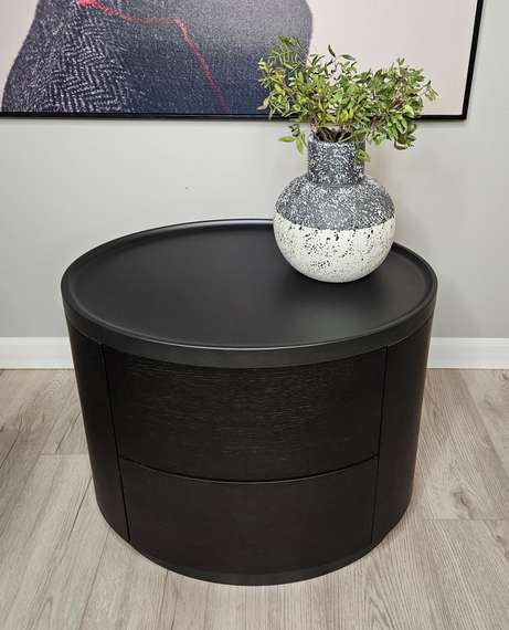 Прикроватная тумбочка Onda с двумя ящиками, черная