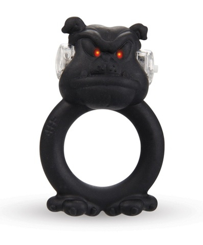 Чёрное виброкольцо на пенис Barbaric Bulldog
