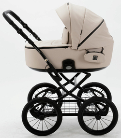 Детская коляска Adamex Porto Retro Deluxe 2 в 1 PO-SA07 (СВ.БЕЖ.КОЖА)