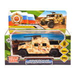 Модель ин. мет. "Военный внедорожник пикап" 12см, песоч, коробка HUMVEPICKUP-12MIL-BN (Технопарк)