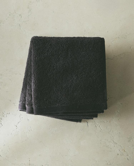 ZARA HOME ПОЛОТЕНЦЕ ИЗ ХЛОПКА ВЫСШЕГО КАЧЕСТВА (НАБОР ИЗ 3 ШТ), АНТРАЦИТОВО-СЕРЫЙ