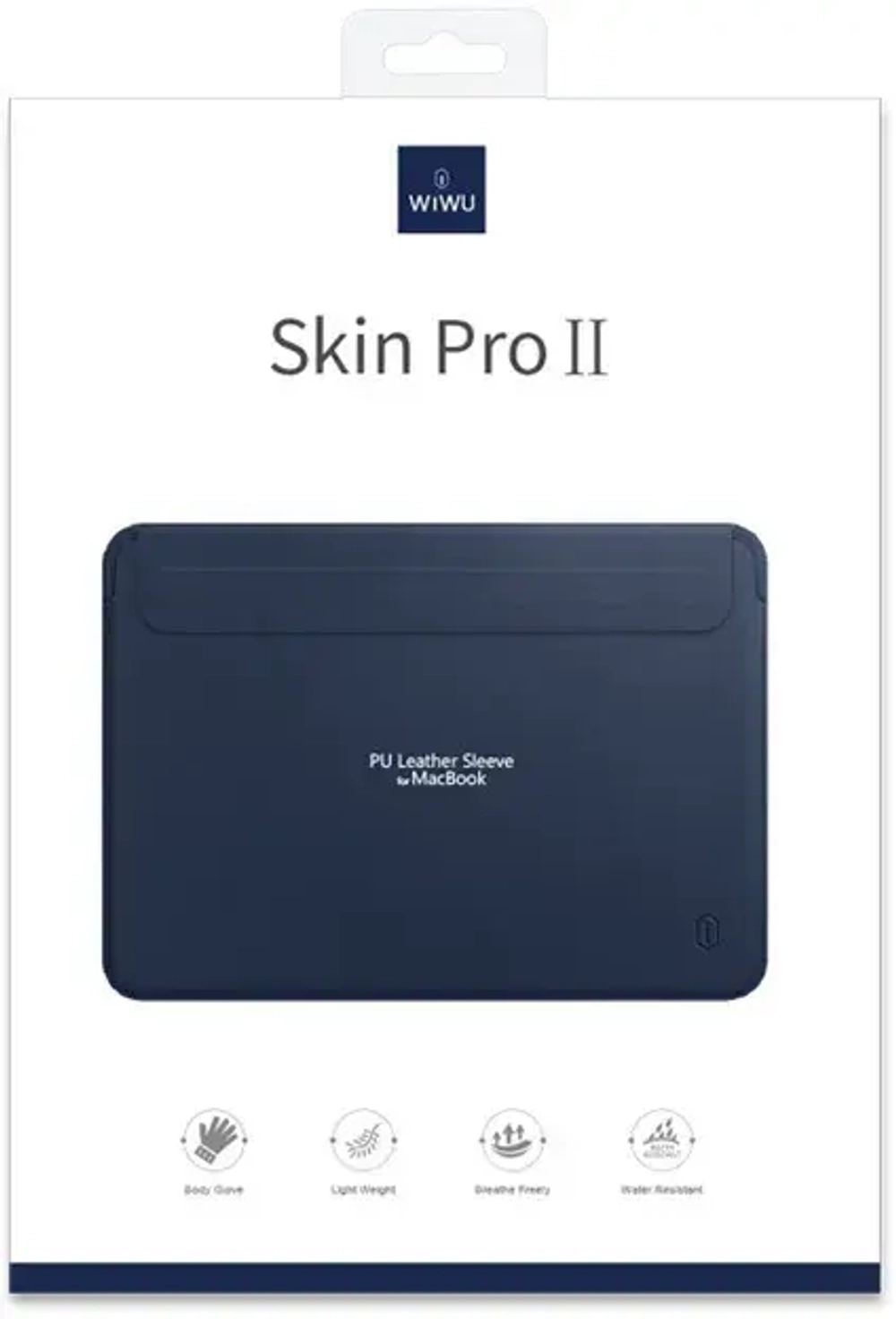 Чехол для ноутбука WIWU Skin New Pro II PU Leather Sleeve для Apple MacBook Pro 16.2 (2021) (синий)