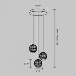 Подвесной светильник Maytoni Sapphire MOD293PL-L18BS3K