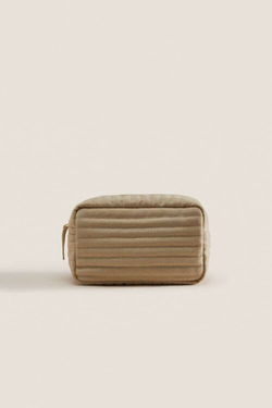 ZARA HOME СТЕГАНАЯ КОСМЕТИЧКА, СВЕТЛО-КОРИЧНЕВЫЙ