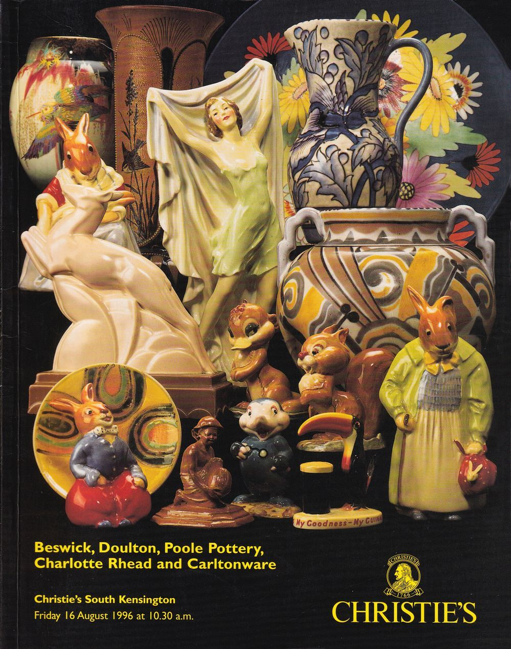Каталог аукциона Christie's, Лондон, Британская керамика фирм Beswick, Doulton, Pool Pottery, Charlotte Rhead и Carltonware от 16 августа 1996 года