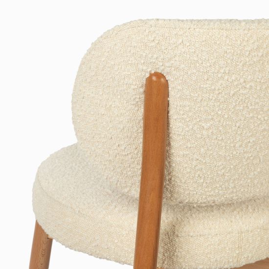 Обеденный стул Chloe 1 деревянный, обшивка букле 