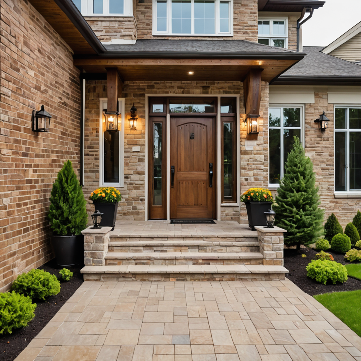 Выбор и установка входной группы: крыльцо, козырек, лестница.