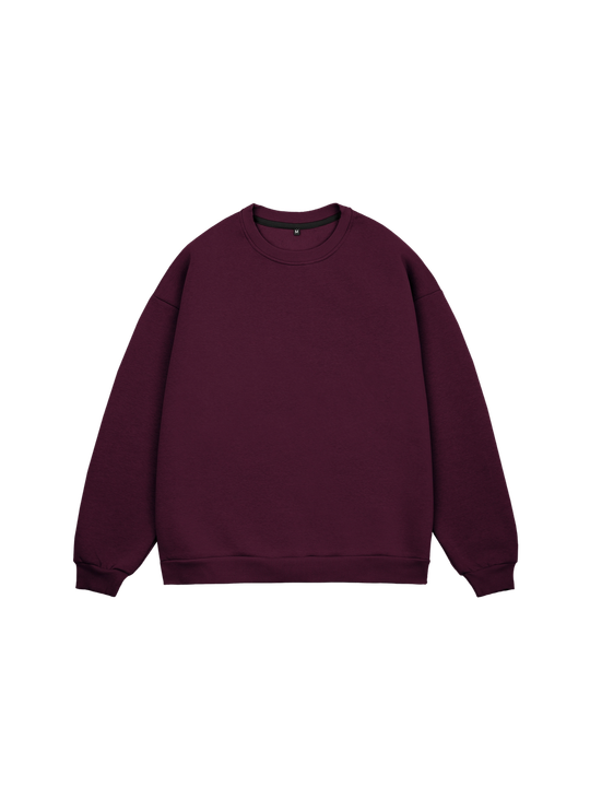 Свитшот оверсайз, с начесом (бордовый)