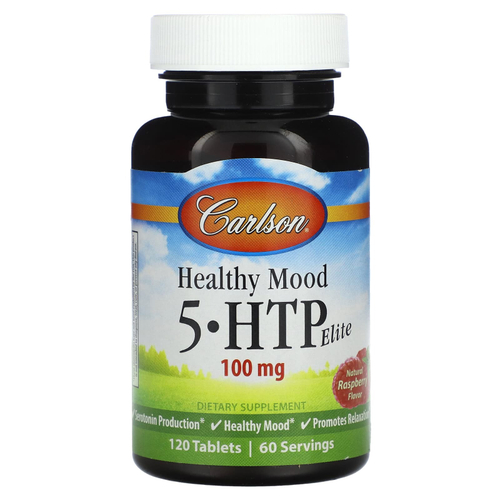 Carlson, Healthy Mood, 5-HTP Elite, натуральная малина, 120 таблеток