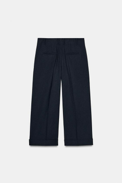 ZARA УКОРОЧЕННЫЕ БРЮКИ — ZW COLLECTION, МОРСКОЙ СИНИЙ