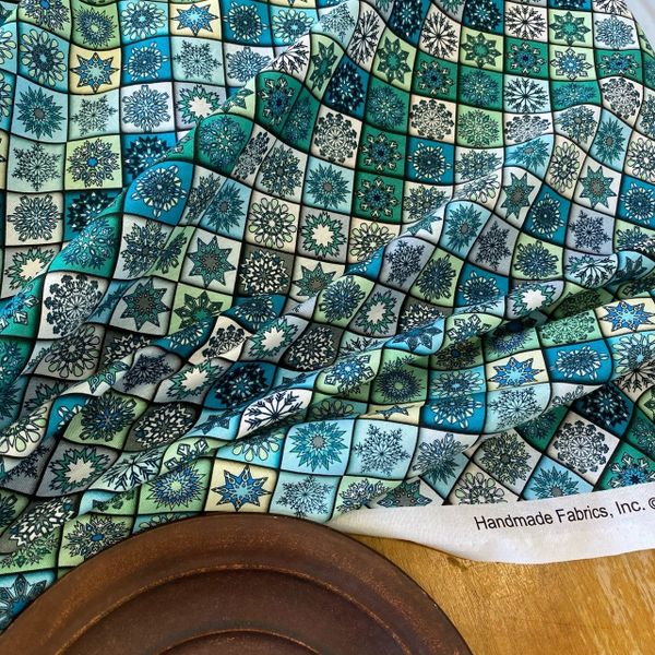 МАРРАКЕШ, БИРЮЗОВАЯ ЗВЕЗДА, отрез 80 см, 100% хлопок Handmade Fabrics 7