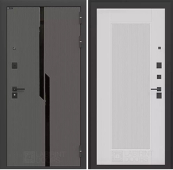 Входная металлическая дверь CARBON (Карбон) 30 Белый рельеф софт / Графит Лофт