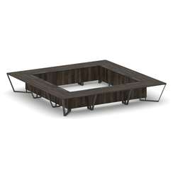 Steel Meet Стол переговорный квадратный KM-PR.B.SP-24K Дуб Мали/Графит Глянец/Металл Антрацит 4800*4