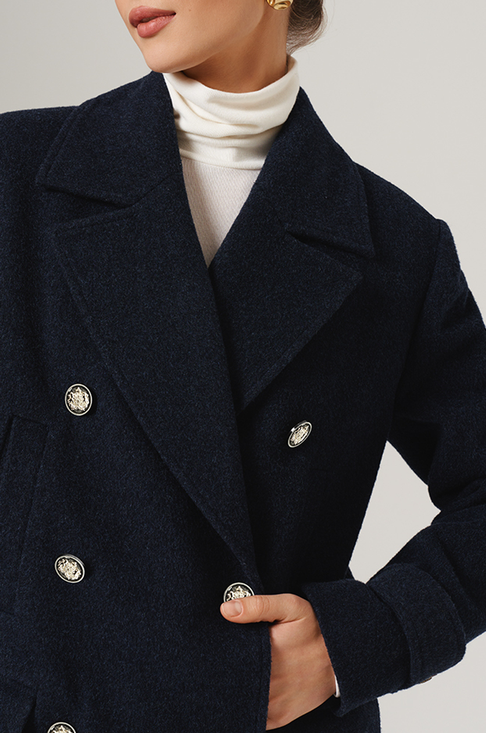 0108 Пальто женское (темно-синий)