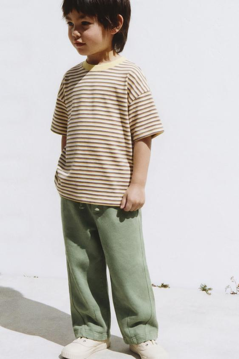 ZARA БРЮКИ BAGGY ИЗ ПЛОТНОГО ТРИКОТАЖА, СВЕТЛО-ЗЕЛЕНЫЙ