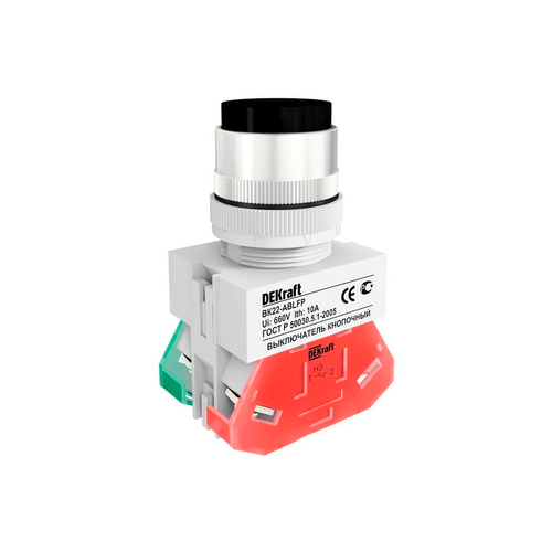 25129 Выключатель кнопочный BK22-ABFP-BLK DEKraft