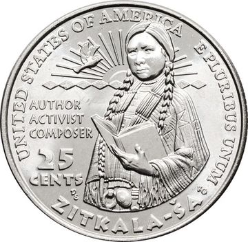 25 центов (1/4 доллара, квотер) 2024 США «Американские женщины - Зиткала-Ша» (D)